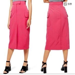 Topshop Utility Midi Skirt Size 12
